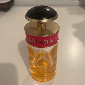 Empty Prada perfume bottle
